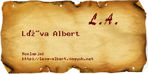 Léva Albert névjegykártya